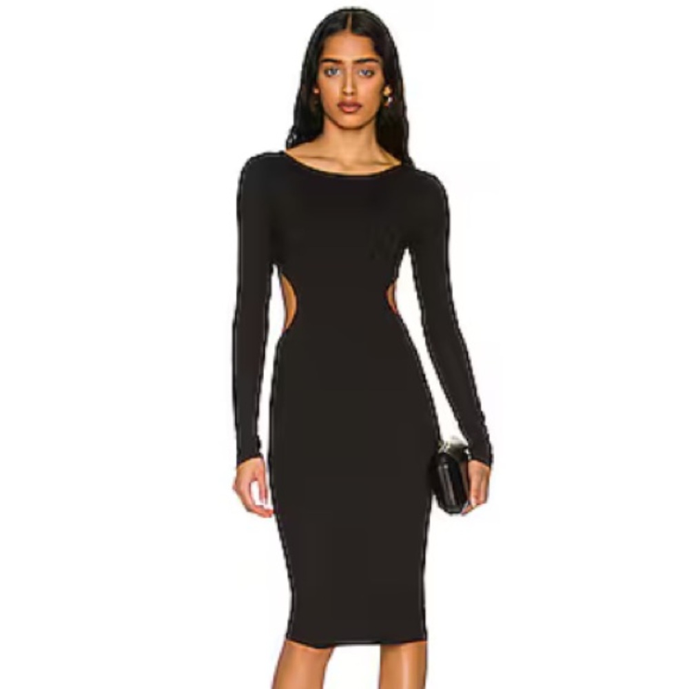 NEW Revolve Side Cut Out Dress in Black SUSANA MONACO